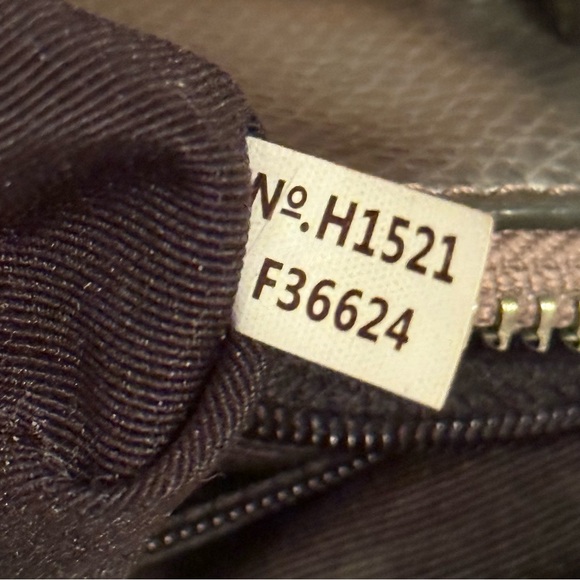 Coach Mini Bennett Metallic Cross Grain Leather Satchel in Silver/Gray - Picture 12 of 12